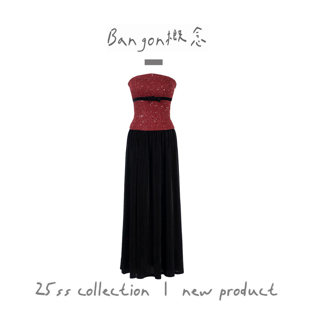 BANGON small fragrance bandeau dress 2026 new temperament high-end daughter birthday dress skirt girl