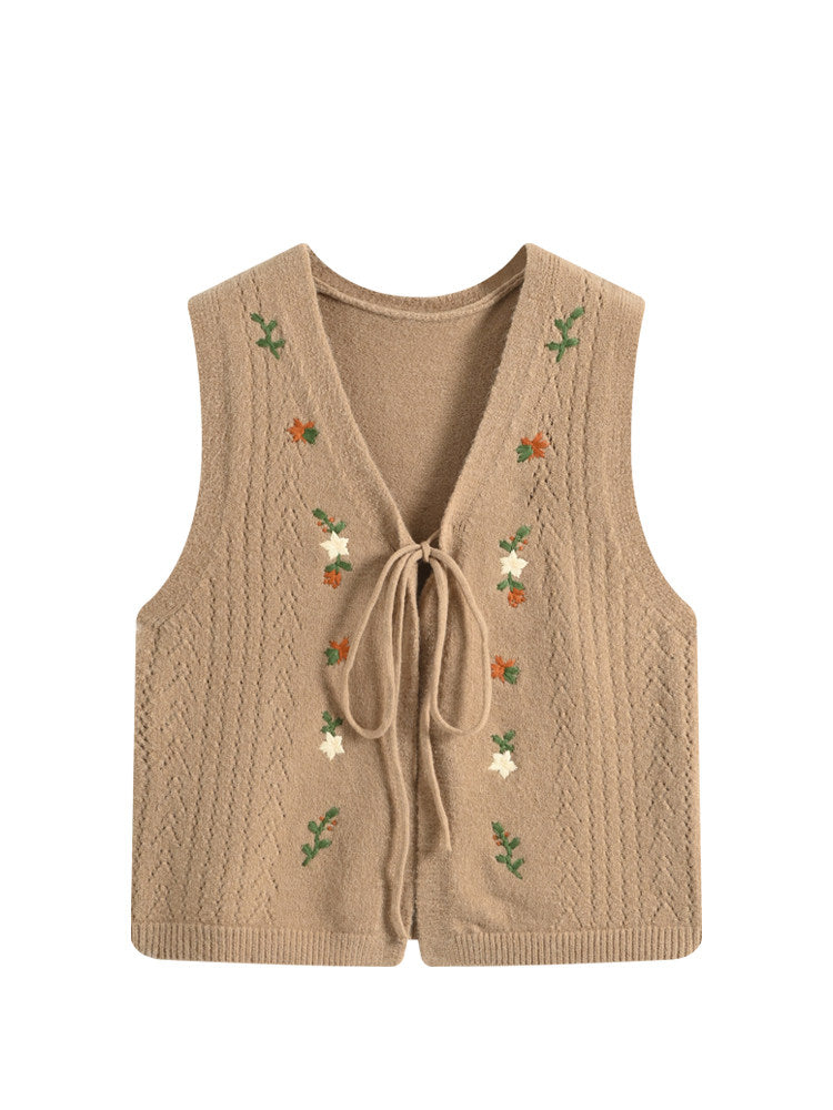 Cara CLUB plus-size knitted vest vest women's autumn fat sister mm cover the belly to slim down this year's popular top