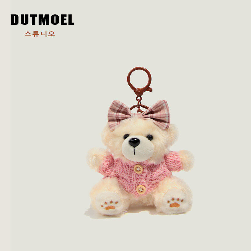 Baking biscuits bear bag pendants luxury plush toys doll car keychains for birthday gift pendants