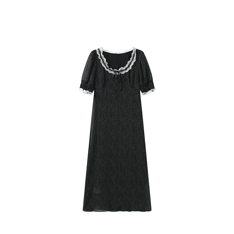 Cara CLUB plus-size French polka dot dress women's summer new fat sister chic age-reducing casual skirt