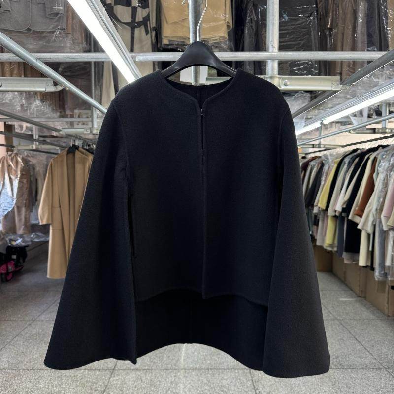 Cloak double-sided wool coat women's short autumn and winter new Korean version loose round neck temperament A-type woolen jacket