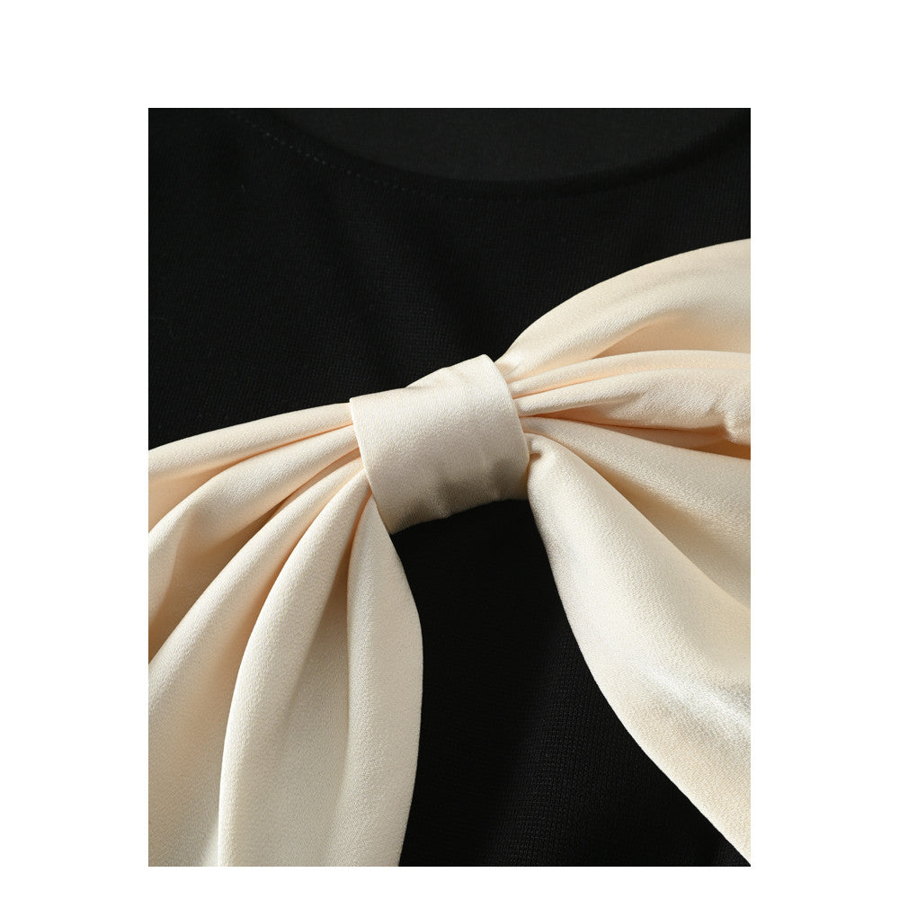 CaraCLUB plus-size black short-sleeved dress for women in early summer with a fat sister temperament and age-reducing Hepburn-style skirt