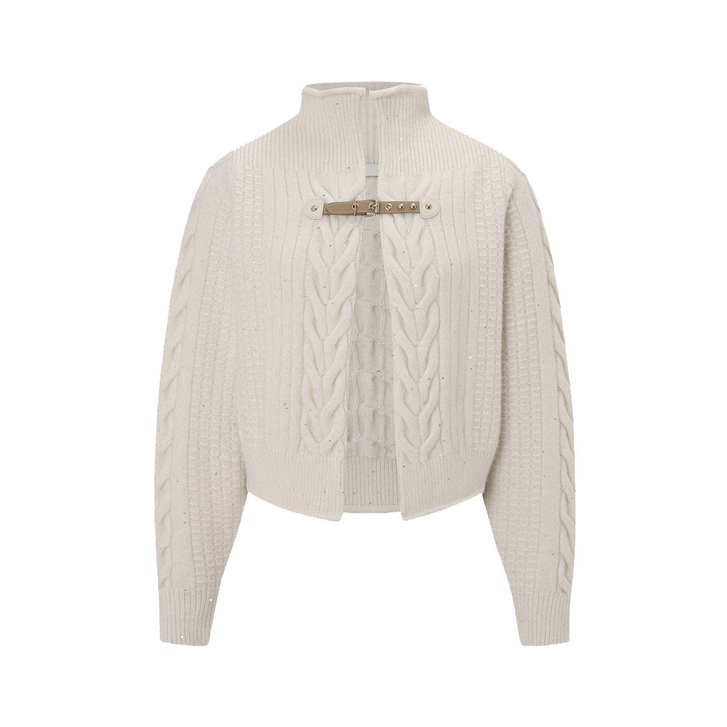 BANGON semi-turtleneck knitted cardigan with a snap design sense New casual and versatile sweater for spring 2026