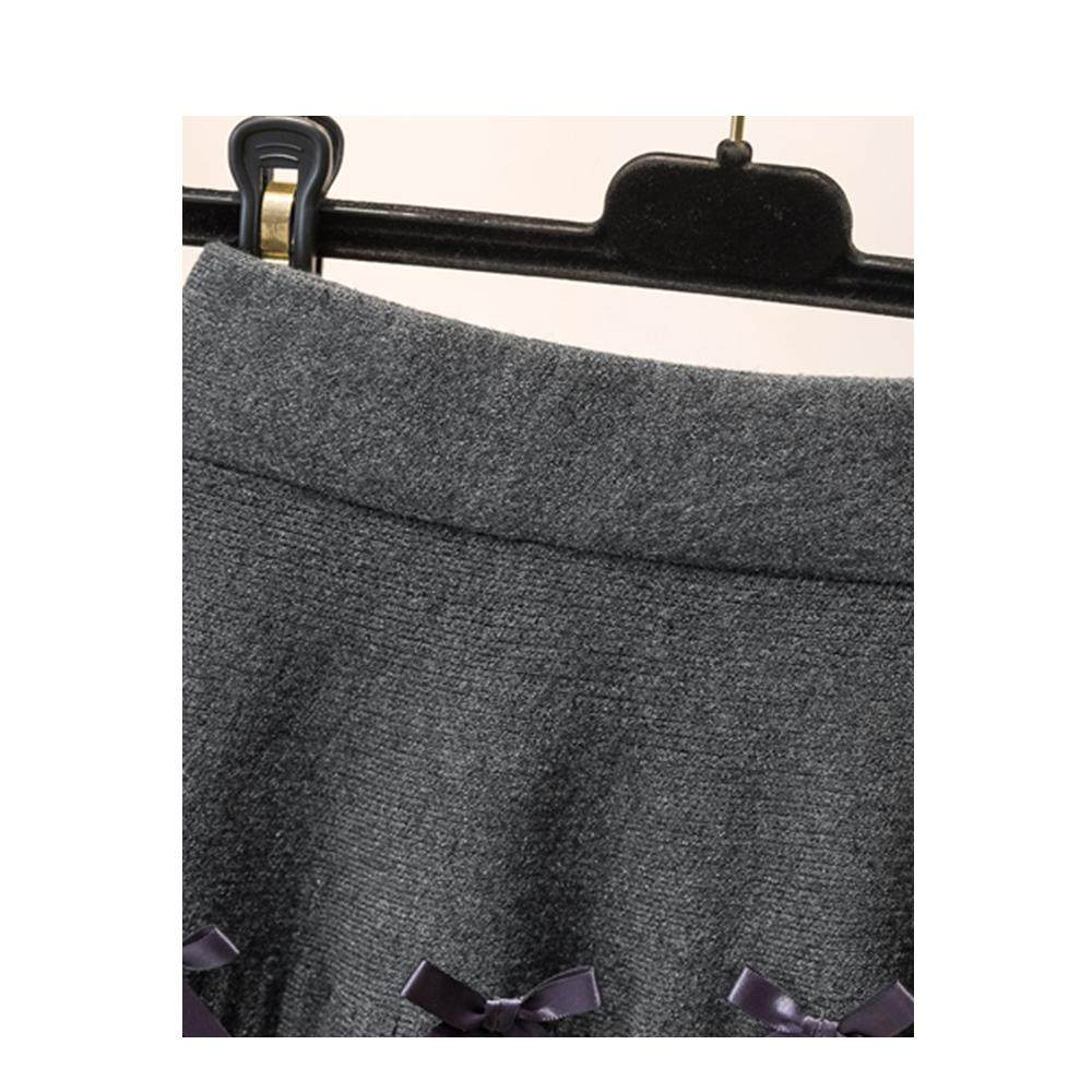 Cara CLUB plus-size knitted skirt women's autumn fat sister high-waisted slimming casual versatile A-line pleated skirt