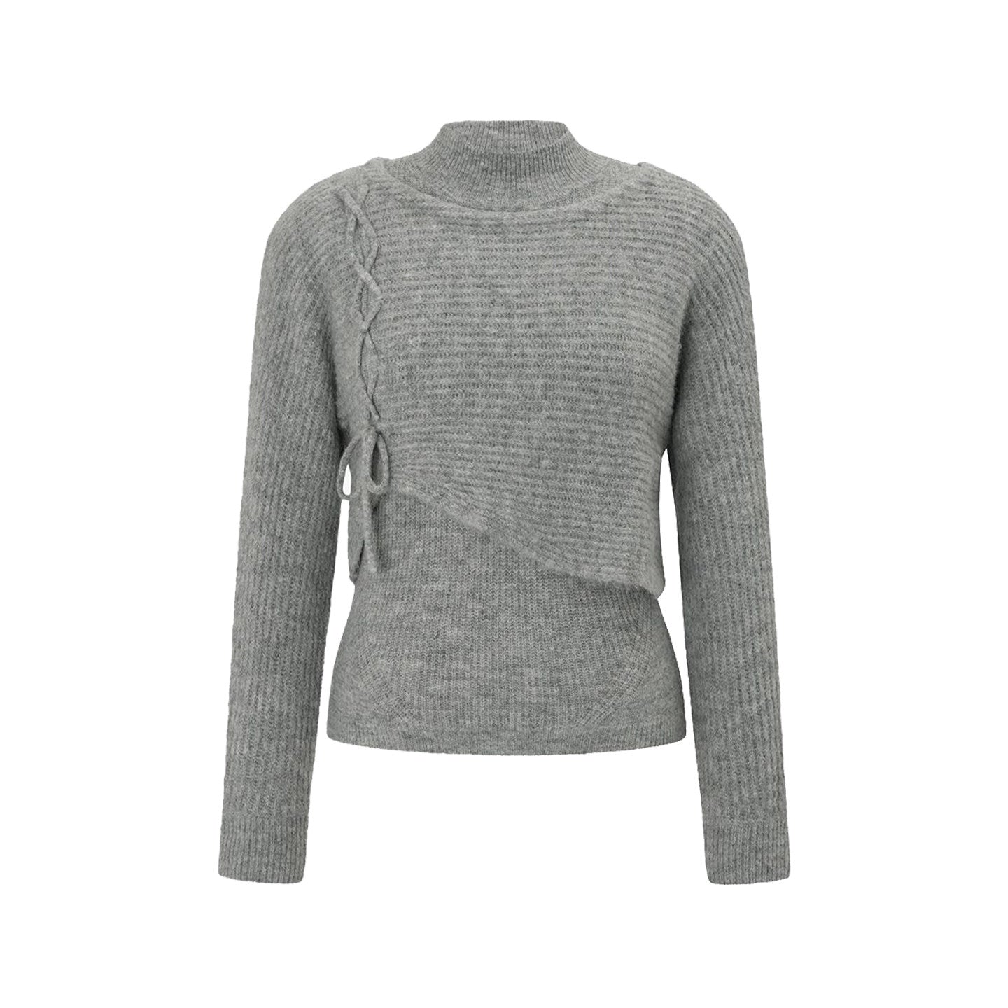 BANGON gray knitwear two-piece design niche 2025 new slimming top set