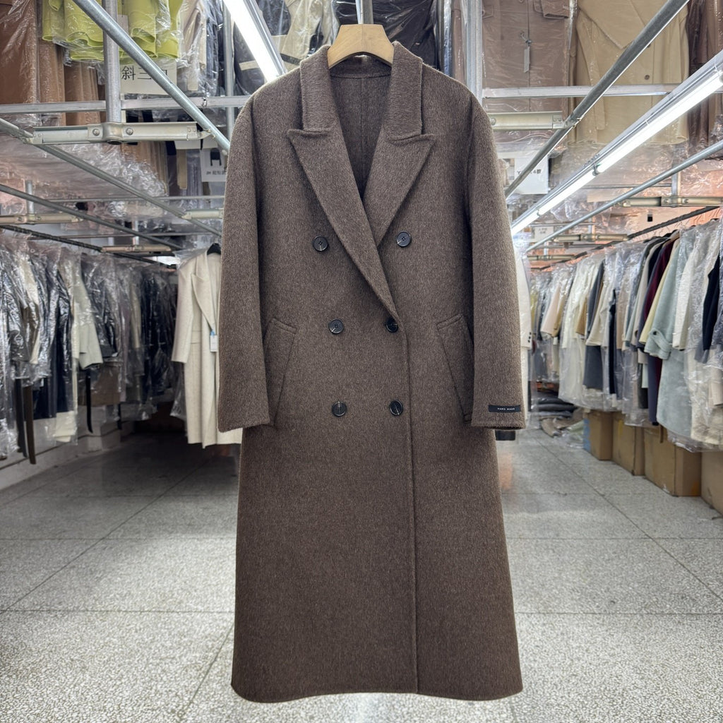 M family yak velvet latte coffee color reversible wool coat women's mid-length woolen jacket Song Yuqi is the same style