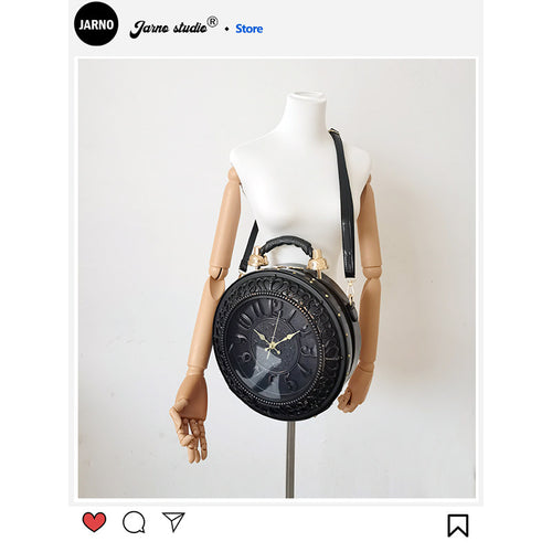 2025 Spring/Summer New Creative Personality American Retro Large Clock Watch Bag Handheld Crossbody Bag Women's Design Sense Niche