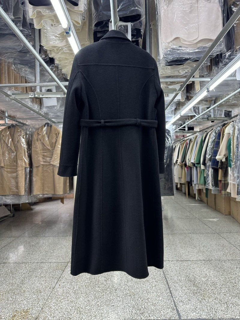 Slim and slimming reversible wool coat women's long model 2025 autumn/winter new waist high-end temperament woolen jacket