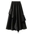 Cara CLUB plus-size high-waisted slimming irregular skirt women's summer mid-length design sense age-reducing A-line skirt