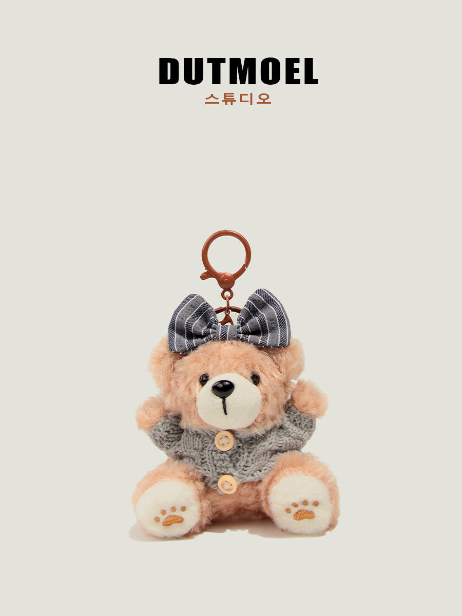 Baking biscuits bear bag pendants luxury plush toys doll car keychains for birthday gift pendants