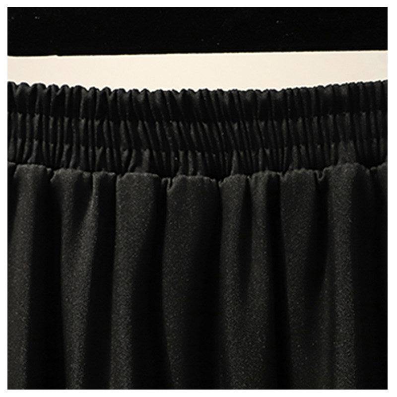 Cara CLUB plus-size high-waisted slimming irregular skirt women's summer mid-length design sense age-reducing A-line skirt