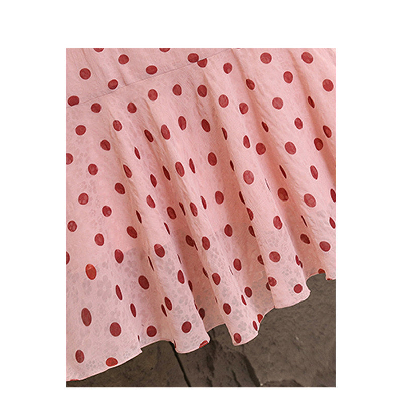 CaraCLUB large size polka dot short sleeve dress women's summer new fat sister dopamine fashion slimming skirt
