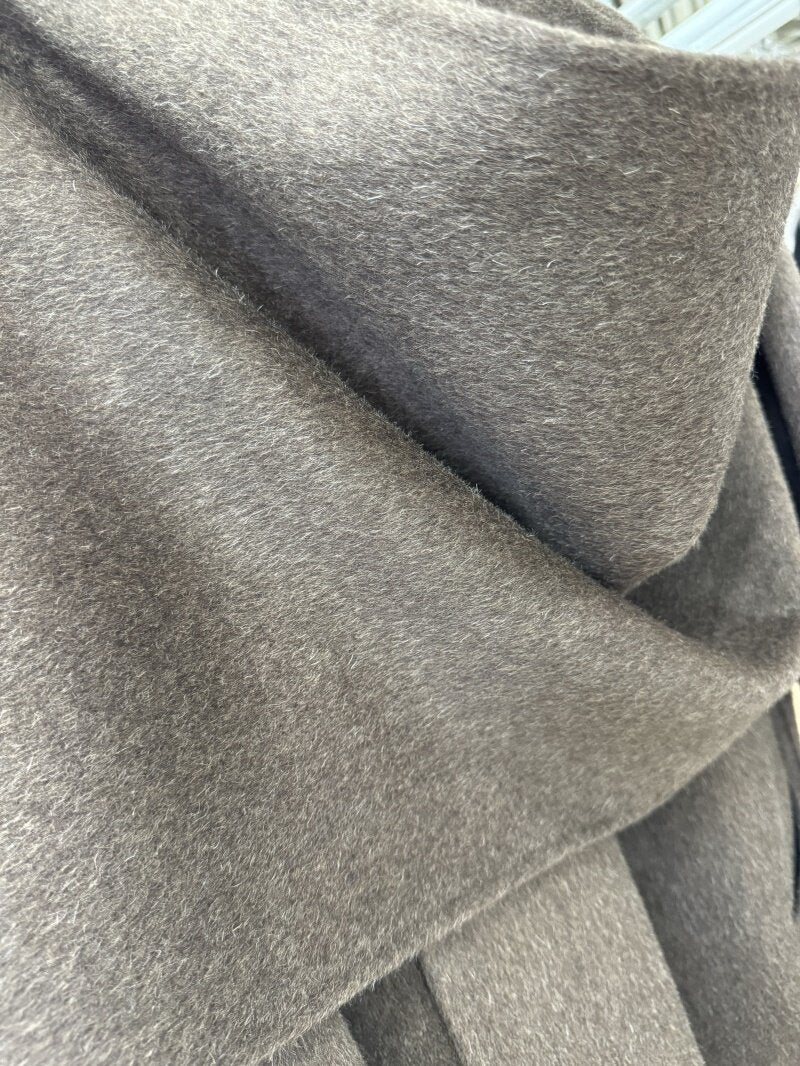 Coffee-colored yak fleece scarf, shawl, reversible wool coat, women's short 25, new loose high-end woolen jacket