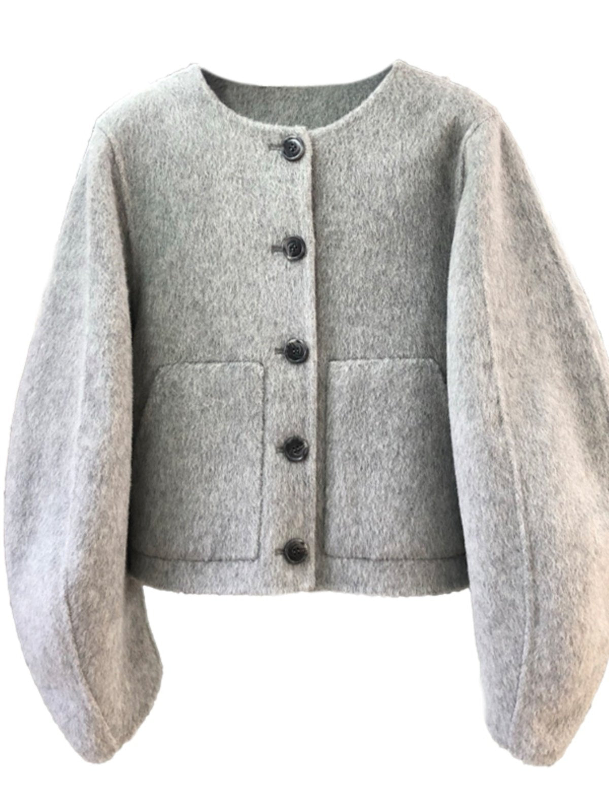 Reversible wool coat women's short small man Fall/Winter 2024 new Korean version loose curved sleeve woolen jacket