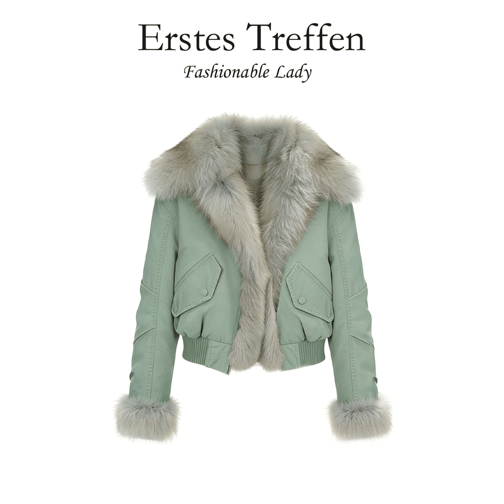 American warmth overcomes women's mountain eagle jacket 2026 winter new fur collar short thickened cotton jacket cotton jacket