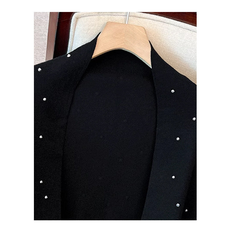 Cara CLUB plus size knit jacket women's autumn fat mm heavy industry design fringed long sleeve cape shawl jacket