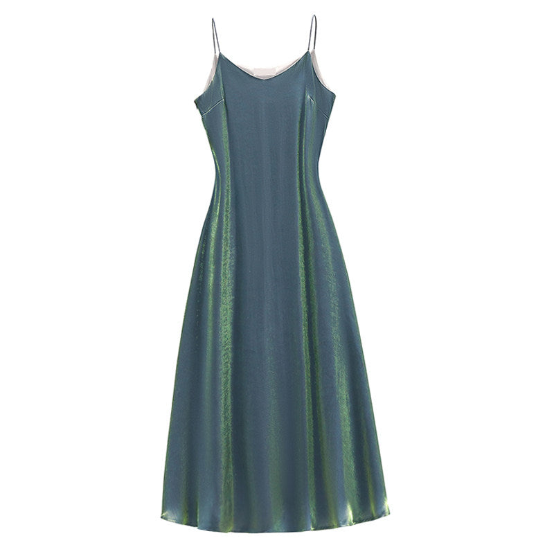 Cara CLUB Plus Size Fashion Versatile Slip Dress Women's Summer Waist Slim Midi Streamer Skirt