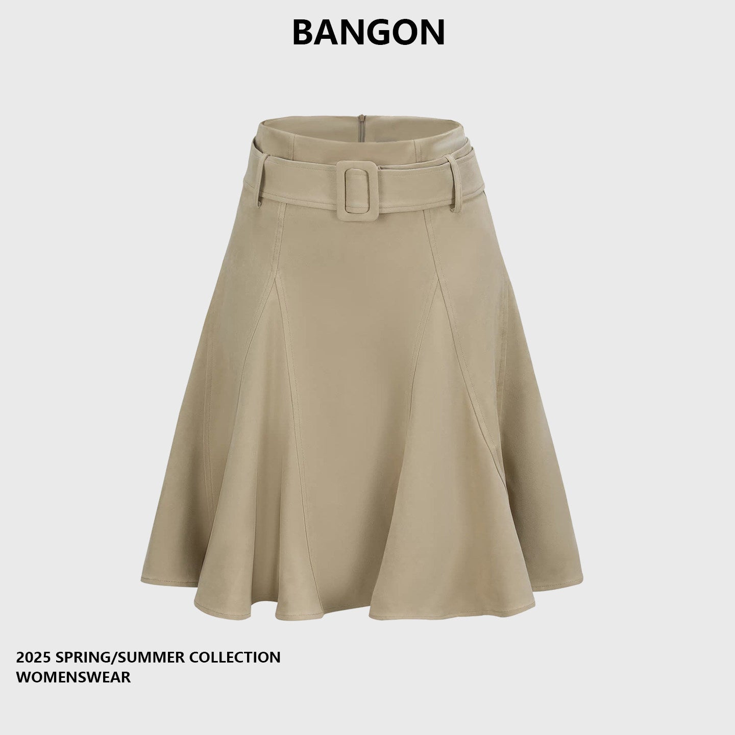 BANGON Vintage Suede Skirt Loose Lotus Leaf 2025 Fall New Simple Commuter Versatile Skirt