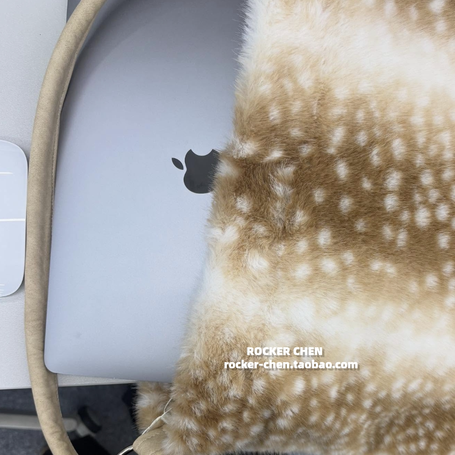 (ROCKER CHEN) fur bag fawn pattern curly winter ring buckle shoulder bag tote bag