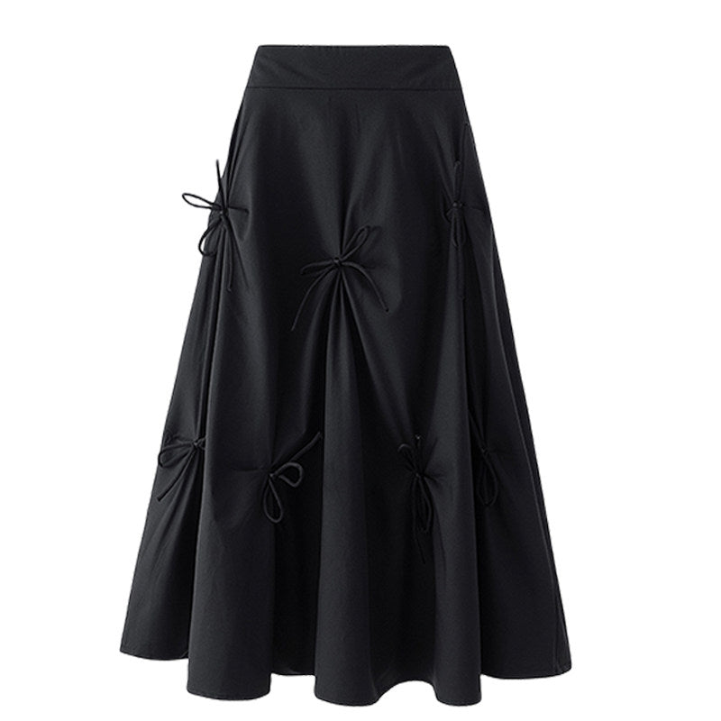 Cara CLUB plus-size women's 2025 autumn fat sister mm fashion high-waisted slimming mid-length A-line skirt